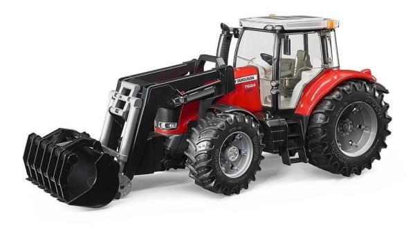 Modellino trattore Massey Ferguson 7600 con benna