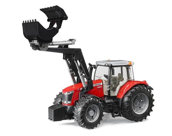 Modellino trattore Massey Ferguson 7600 con benna