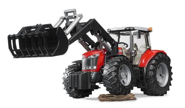 Modellino trattore Massey Ferguson 7600 con benna