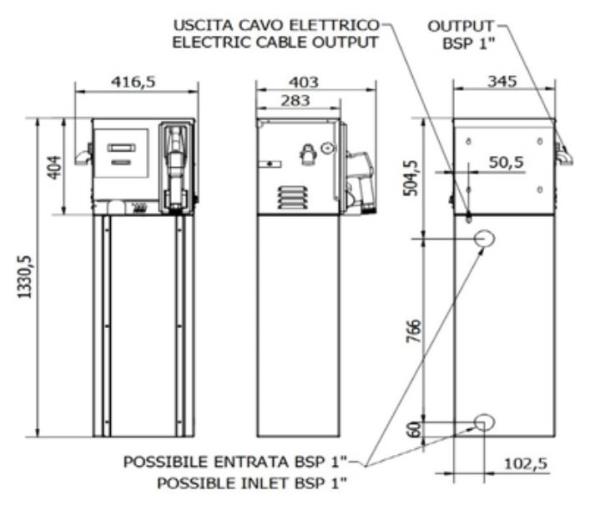Distributore a colonna travaso gasolio | 100 l/min | 805 W