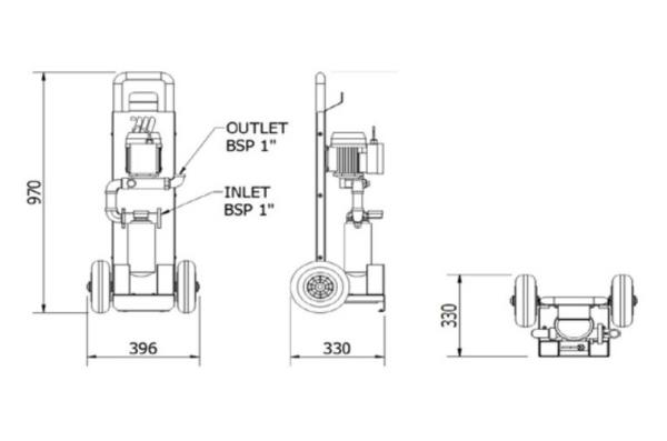 Gruppo filtrante carrellato per gasolio "EcoFilter" | 460W | 60 l/min