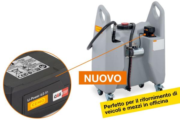 Trolley a batteria per travaso olio 130 litri con elettropompa | 6 l/min