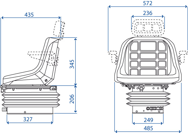 Sedile GT 50 a base con molleggio ad aria 