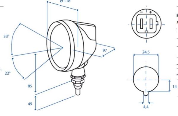 Faro da lavoro orientabile d.118 con interruttore| Cobo