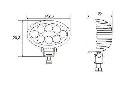 Faro da lavoro ovale a 8 Led