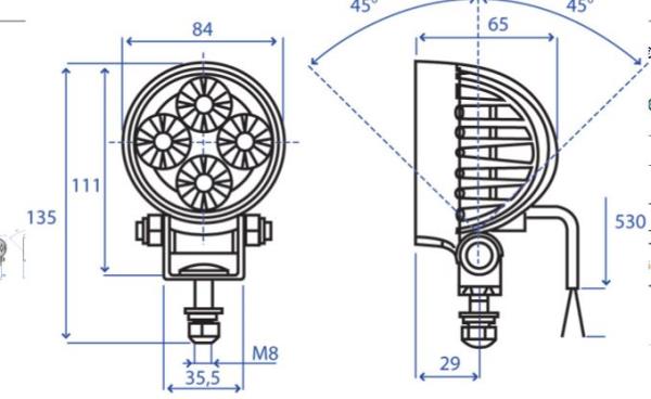 Faro da lavoro tondo a 4 led| Cobo