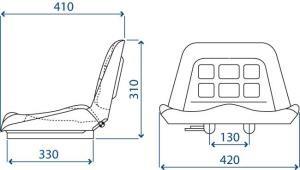 Sedile SE 33 a base piana con guide