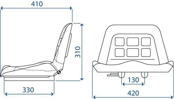 Sedile SE 33 a base piana senza guide