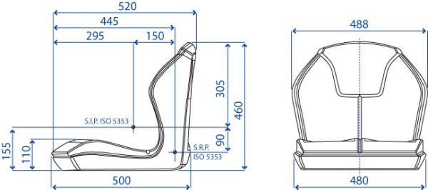 Sedile PS 48 con guide e cintura statica