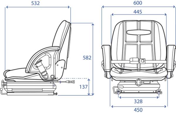 Sedile SC 51 con molleggio meccanico basso