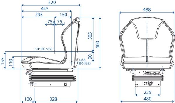 Sedile PS 48  con molleggio meccanico