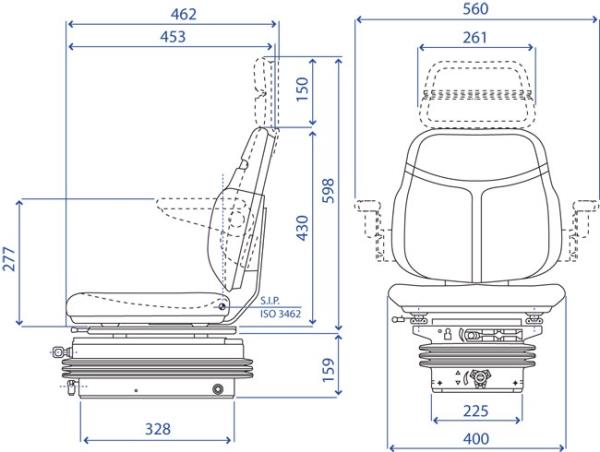 Sedile SC 74 in stoffa  tipo Same con molleggio meccanico