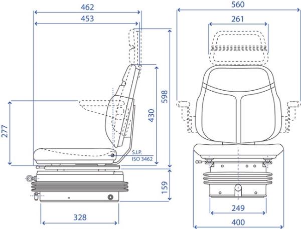 Sedile SC 74 tipo Same con molleggio ad aria