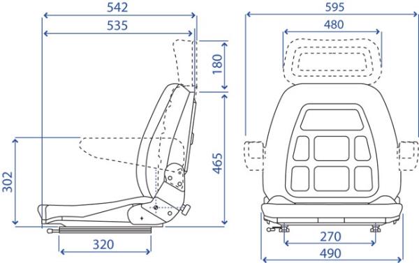 Culla SC 90 in skay a base piana con guide e regolazione lombare