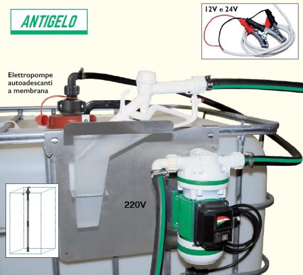 Elettropompa  antigelo e acqua 12 V completa per cisterne | portata 35 l/min