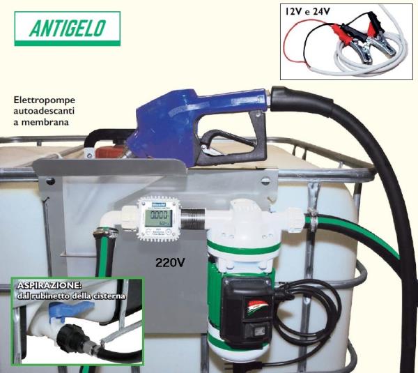 Elettropompa 220V con contalitri eletr. con aspirazione da rubinetto | 30 l/min.