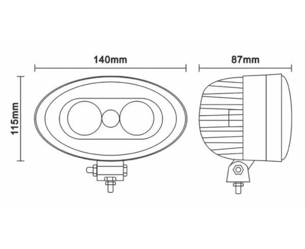 Faro da lavoro di segnalazione a led luce blu 10-110V 10W 500LM