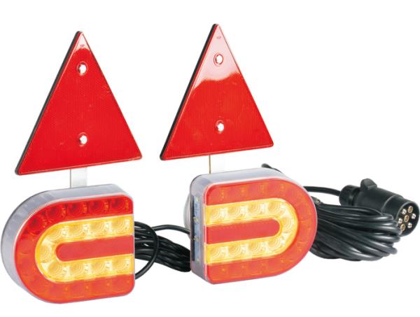 Kit magnetico luci posteriori led 12-24V | Triangoli | Cavo 7,5m + 2,5m