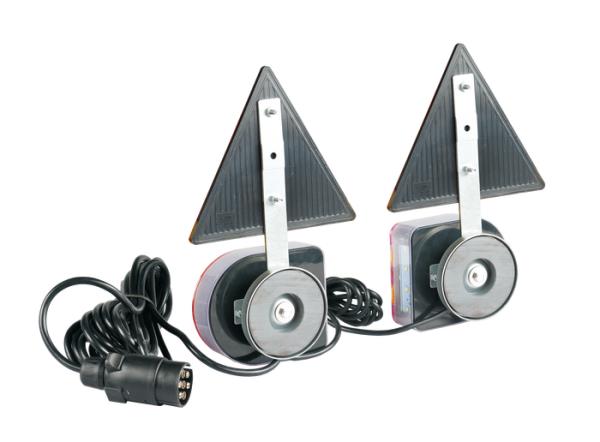 Kit magnetico luci posteriori led 12-24V | Triangoli | Cavo 7,5m + 2,5m