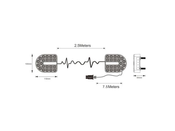 Kit luci posteriori led 12-24 Volt | Cavo 7,5 m + 2,5 m