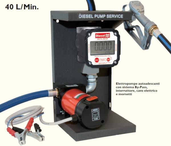 Elettropompa 24V per gasolio con contalitri elettronico 40 l/min