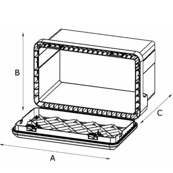 Cassetta porta attrezzi in plastica 410x348x340 a una serratura