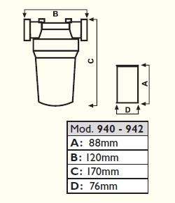 Filtro a cartuccia metallica lavabile 120L/min | 100micron | pressione max 2 bar