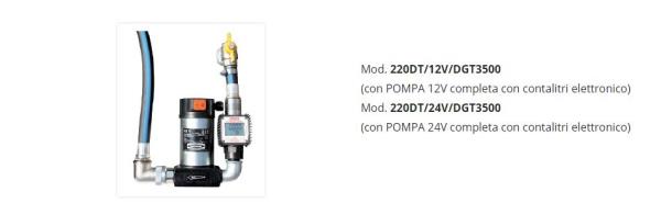 Cisterna trasporto diesel con elettropompa 24V|con contalitri elettronico |220 l