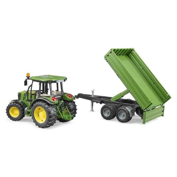 Modellino trattore John Deere 5115M con rimorchio