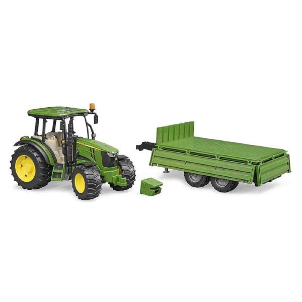 Modellino trattore John Deere 5115M con rimorchio