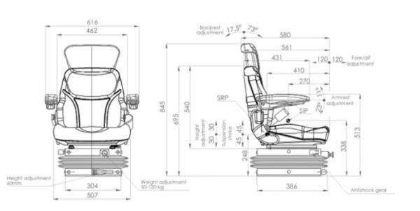 Sedile Activo Plus con molleggio ad aria