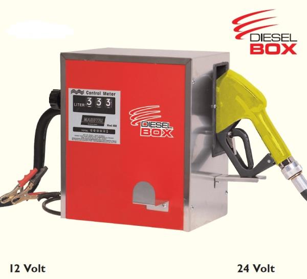 Elettropompa in box 24 V con contalitri meccanico 80 litri/min 