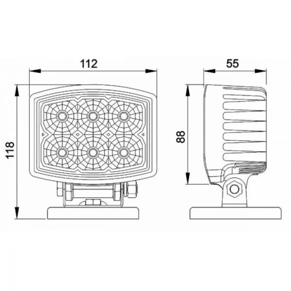 Faro da lavoro a 6 led 12-28V con magnete, cavo spiralato e interruttore