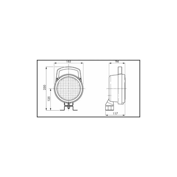 Faro da lavoro alogeno | Diametro 161 mm | Lampadina non inclusa