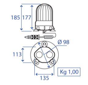 Girofaro con base magnetica gamma Microrot