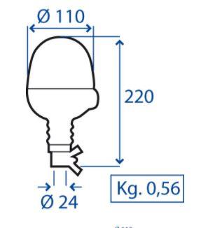 Girofaro tubolare flex con lampada