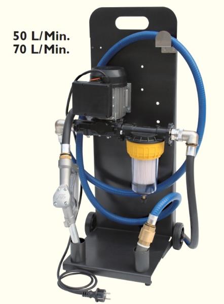 Elettropompa 220V carrellata con filtro separatore 70 l/min 