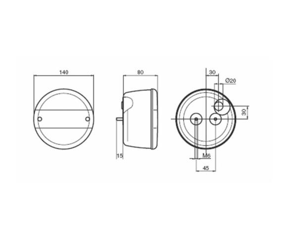 Fanale posteriore sinistro con 3 funzioni