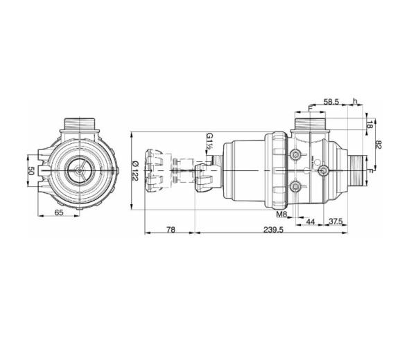 Filtro aspirazione con valvola G1 1/2" | 50 mesh 