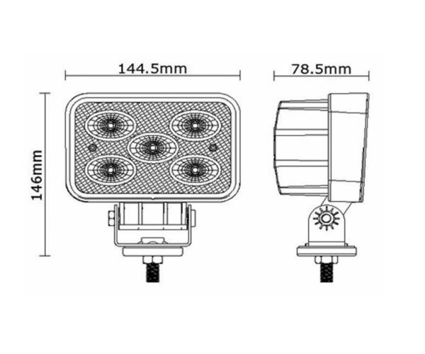 FARO LAVORO A LED (CREE) 145X122MM 10-30V 50W 4500LM Articoli per  l'agricoltura