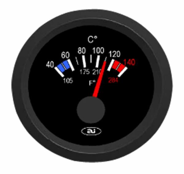 Indicatore analogico numerato temperatura acqua | 12V