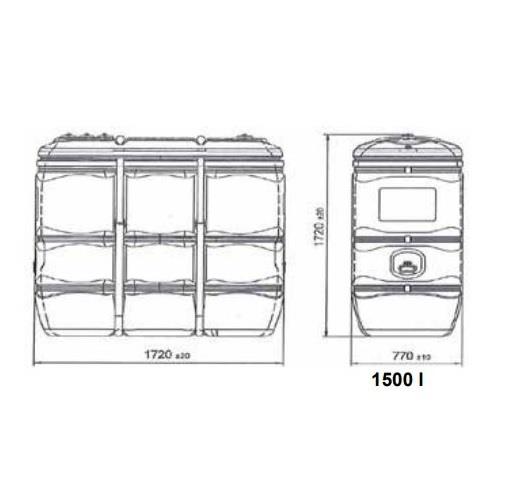Serbatoio in polietilene per gasolio e AdBlue | 1500 litri