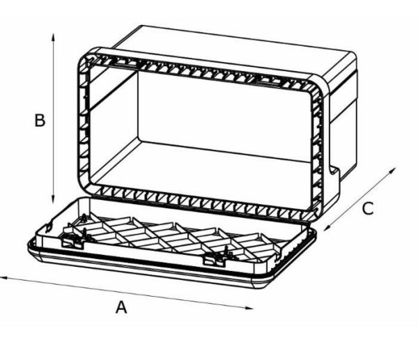 Cassetta porta attrezzi in plastica 550x250x294 a 2 serrature