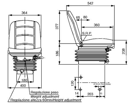 Sedile serie Compact senza braccioli