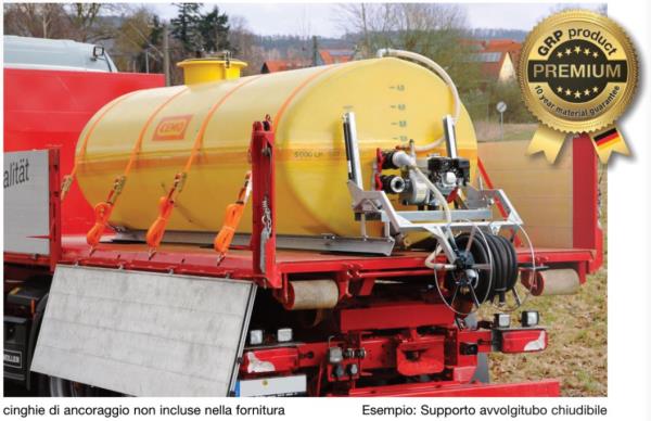 Serbatoio in vetroresina ovale per trasporto liquidi | 1000L | Slitte in acciaio