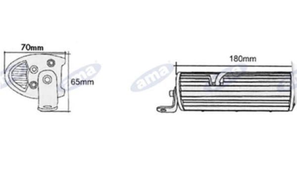 Barra a 6 led 10-36V 30W flood