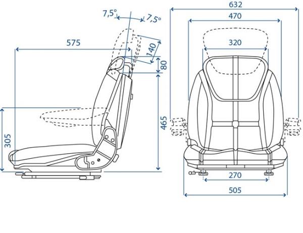 Sedile Serie Maxi in skay con guide