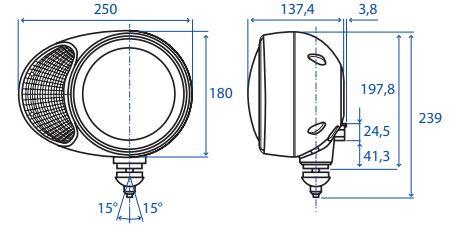 Faro anteriore DX con snodo inferiore