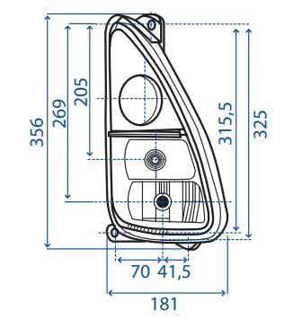 Faro anteriore DX a 3 luci | CNH