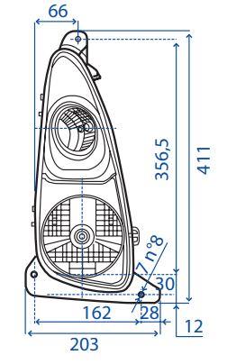 Faro anteriore DX a 3 luci | CNH - Landini 